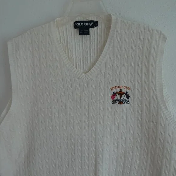 Polo Golf 1999 RYDER CUP Country Club Embroidered Sweater Vest Men's Size XL